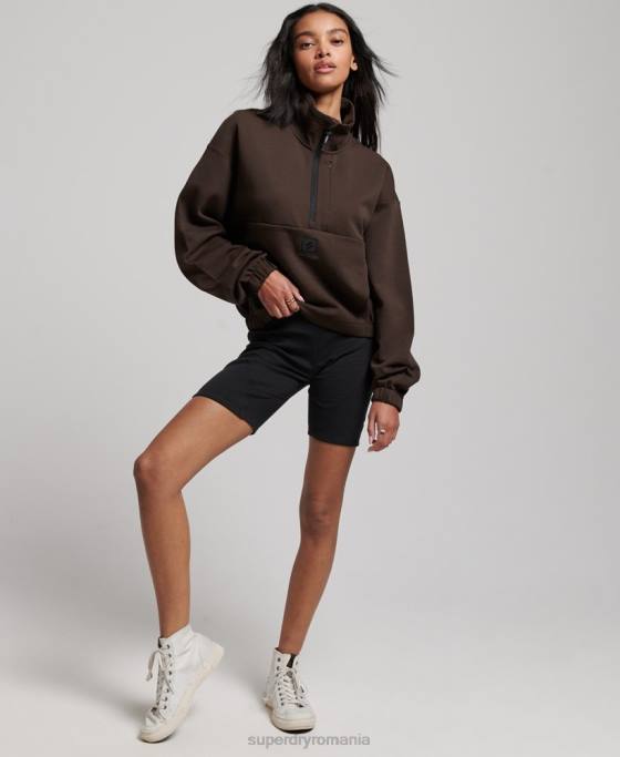 Superdry hanorac tech batwing cu jumătate de fermoar îmbrăcăminte maro femei JX0Z3364
