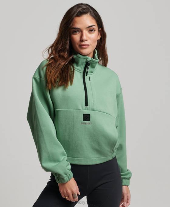 Superdry hanorac tech batwing cu jumătate de fermoar îmbrăcăminte verde femei JX0Z3286