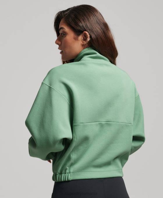 Superdry hanorac tech batwing cu jumătate de fermoar îmbrăcăminte verde femei JX0Z3286