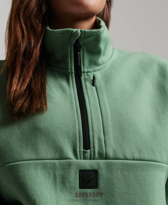 Superdry hanorac tech batwing cu jumătate de fermoar îmbrăcăminte verde femei JX0Z3286