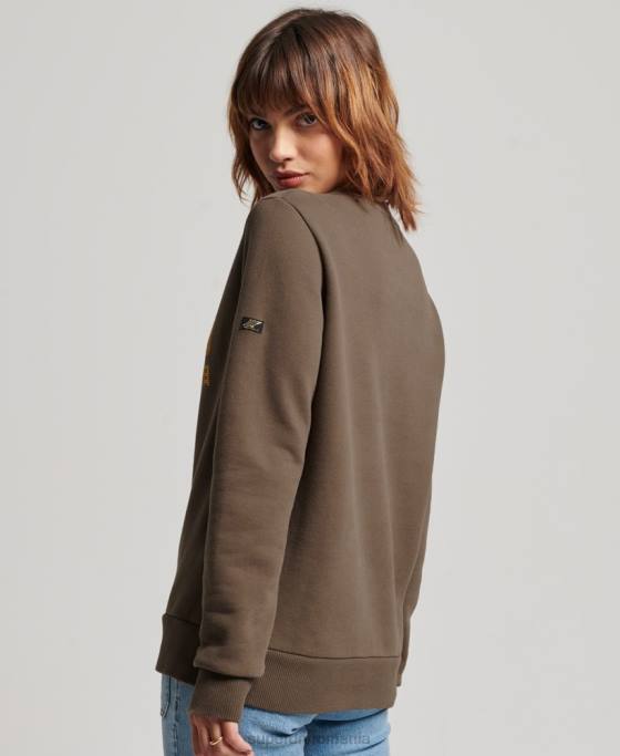 Superdry hanorac tip echipaj cu logo vintage îmbrăcăminte kaki femei JX0Z3323