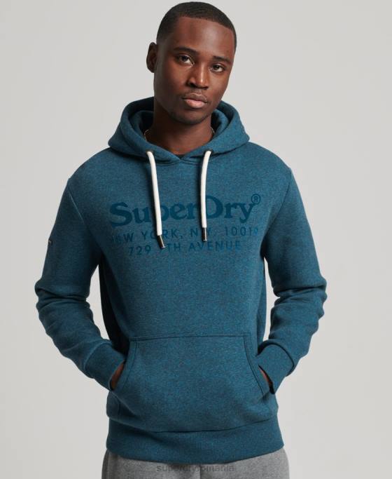 Superdry hanorac tonal local îmbrăcăminte albastru bărbați JX0Z862