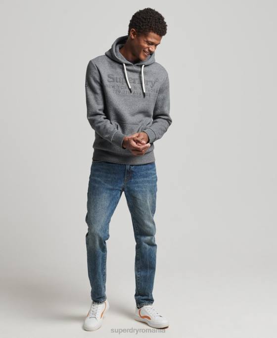 Superdry hanorac tonal local îmbrăcăminte gri inchis bărbați JX0Z5189