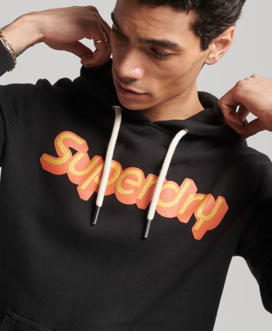 Superdry hanorac trading co îmbrăcăminte negru bărbați JX0Z781
