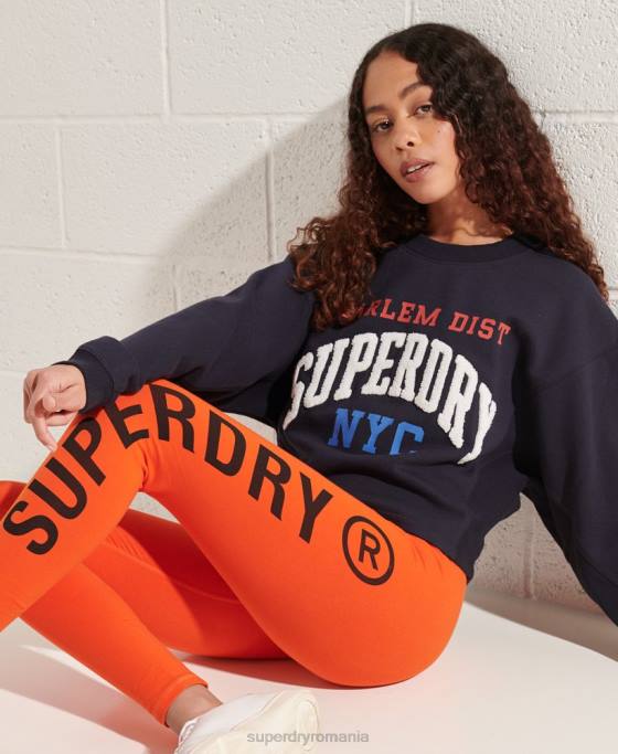 Superdry hanorac varsity arc liliac îmbrăcăminte marina femei JX0Z5873