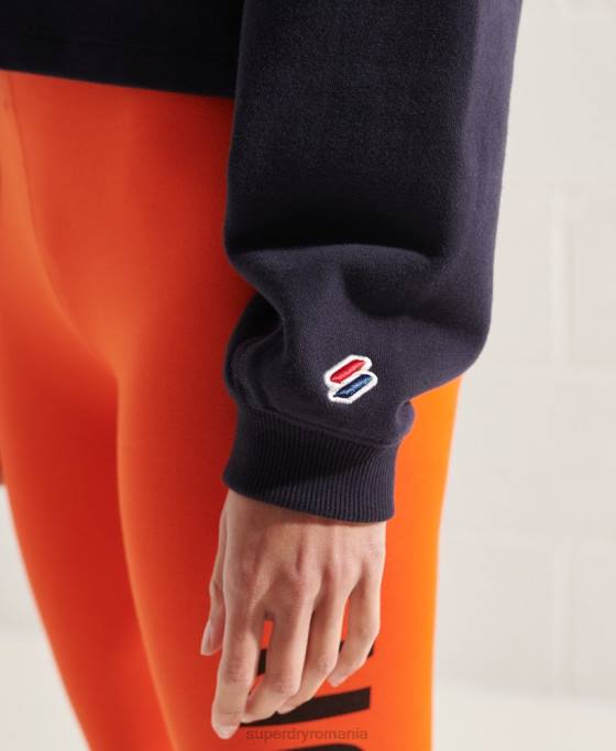 Superdry hanorac varsity arc liliac îmbrăcăminte marina femei JX0Z5873