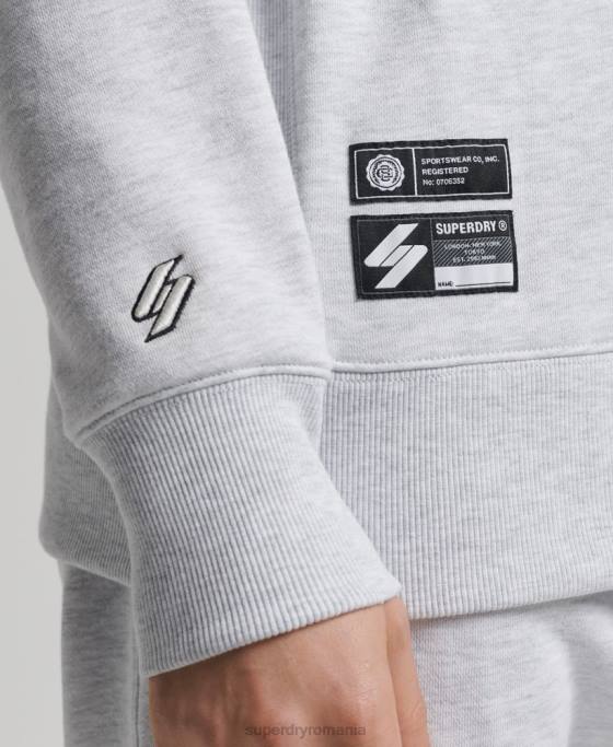 Superdry hanorac varsity arch crew îmbrăcăminte gri deschis bărbați JX0Z778