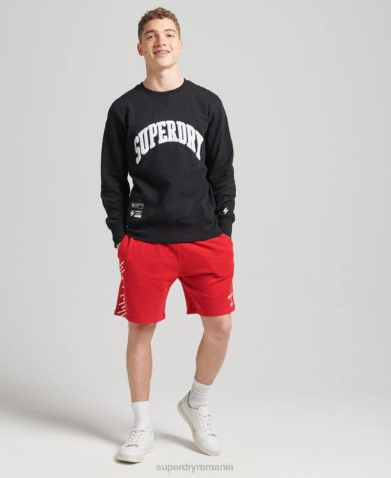 Superdry hanorac varsity arch crew îmbrăcăminte negru bărbați JX0Z5134