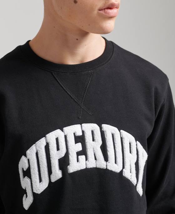 Superdry hanorac varsity arch crew îmbrăcăminte negru bărbați JX0Z5134