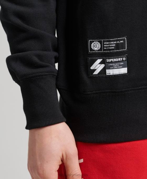 Superdry hanorac varsity arch crew îmbrăcăminte negru bărbați JX0Z5134