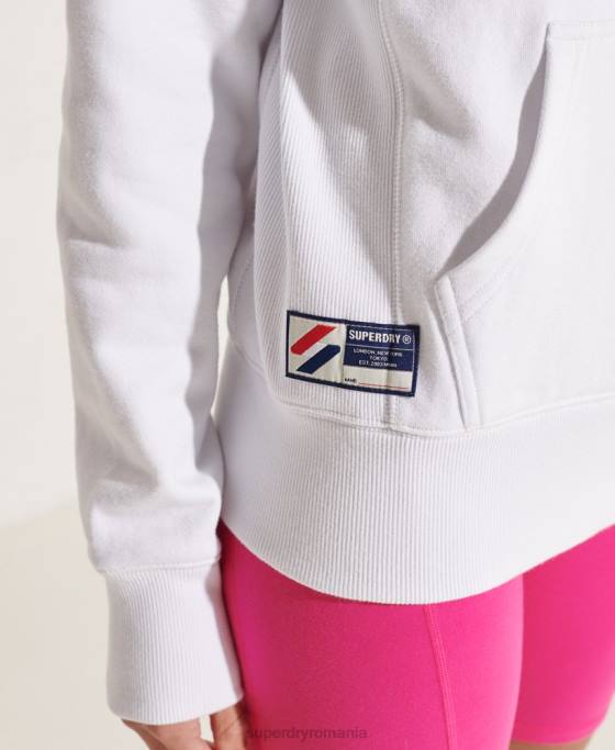 Superdry hanorac varsity arch mono îmbrăcăminte alb femei JX0Z5979