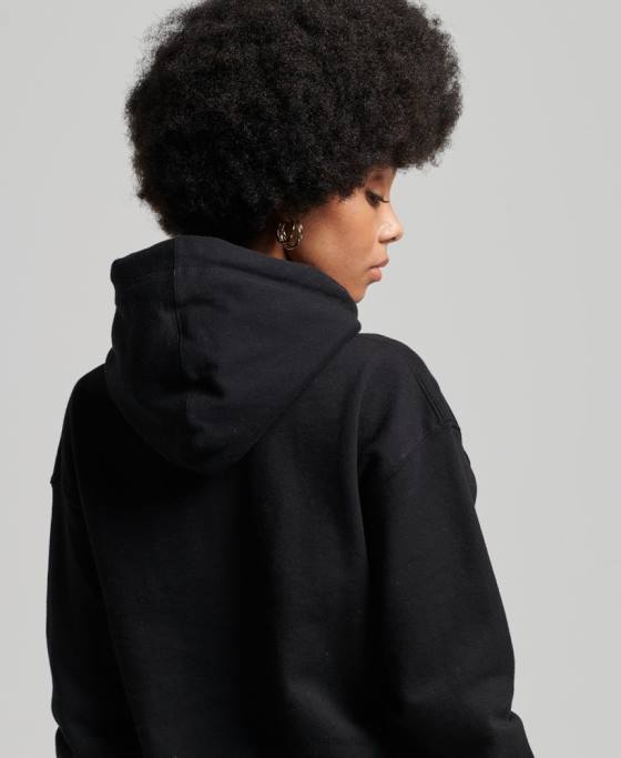 Superdry hanorac varsity arch mono îmbrăcăminte negru femei JX0Z6066