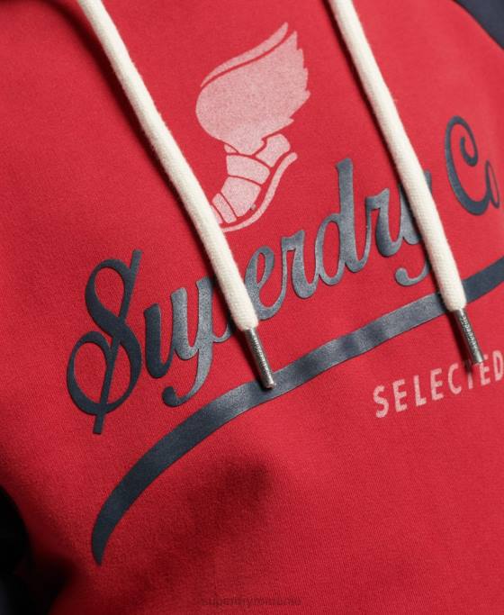 Superdry hanorac vintage achilles raglan îmbrăcăminte roșu bărbați JX0Z582