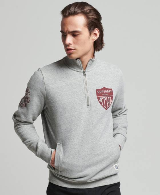 Superdry hanorac vintage atletic henley îmbrăcăminte gri bărbați JX0Z5001