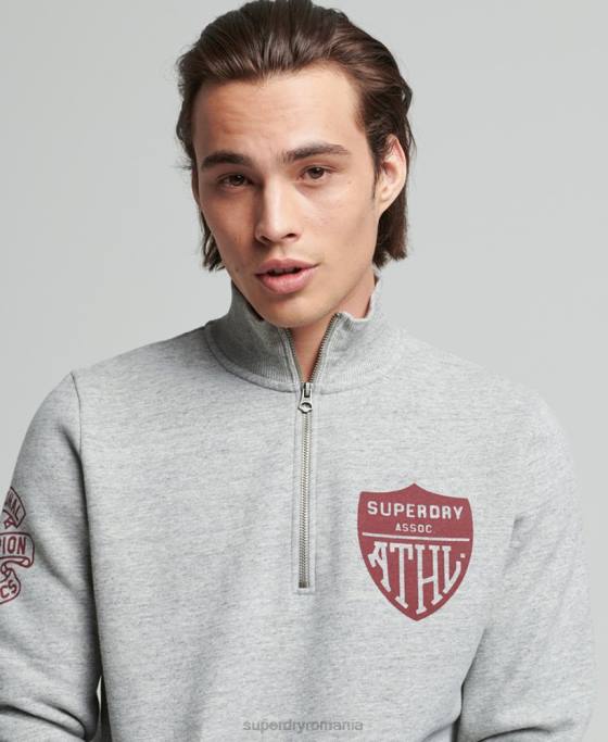 Superdry hanorac vintage atletic henley îmbrăcăminte gri bărbați JX0Z5001