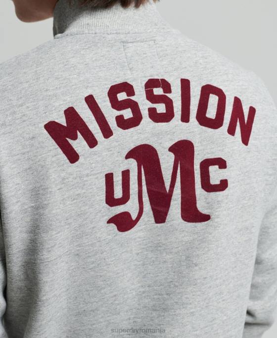 Superdry hanorac vintage atletic henley îmbrăcăminte gri bărbați JX0Z5001