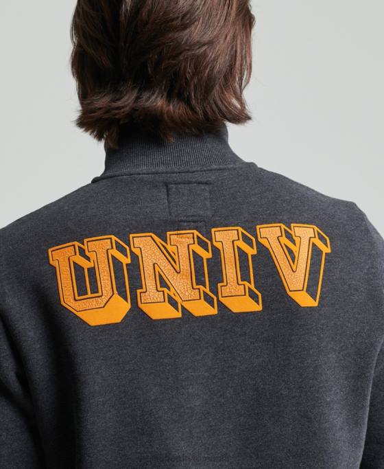 Superdry hanorac vintage atletic henley îmbrăcăminte gri inchis bărbați JX0Z5040