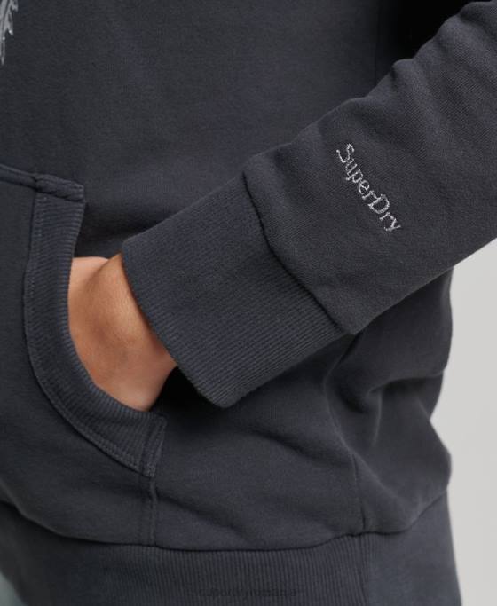 Superdry hanorac vintage b-movie îmbrăcăminte gri inchis femei JX0Z6097