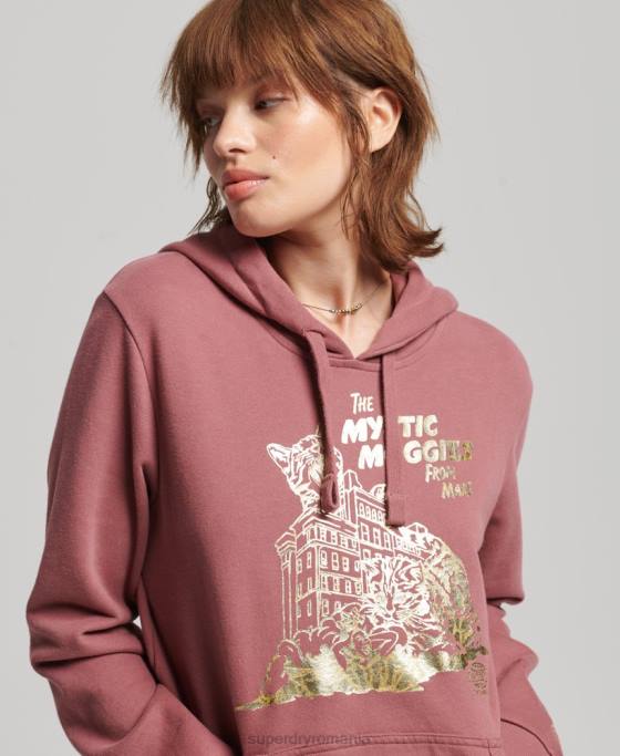 Superdry hanorac vintage b-movie îmbrăcăminte roz femei JX0Z5774