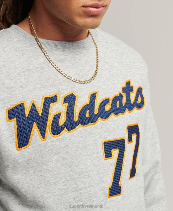 Superdry hanorac vintage colegial pentru echipaj îmbrăcăminte gri bărbați JX0Z5078