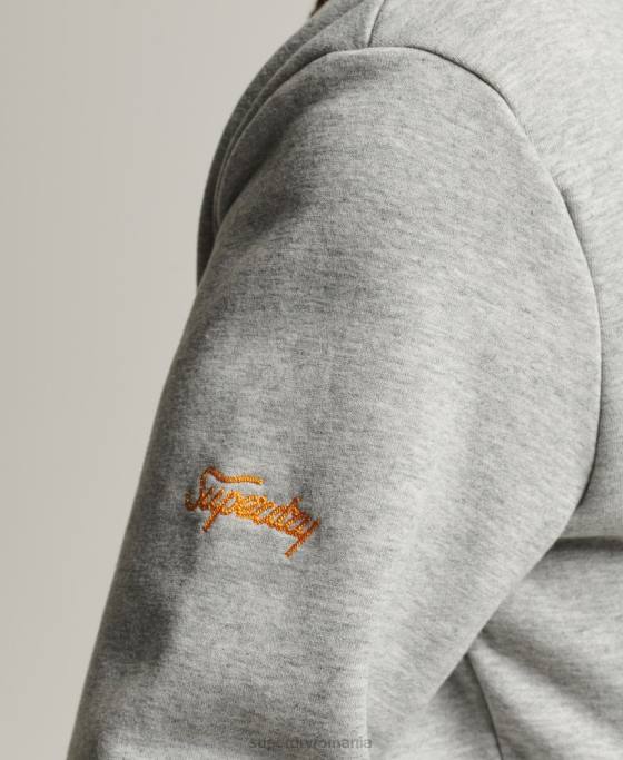 Superdry hanorac vintage colegial pentru echipaj îmbrăcăminte gri bărbați JX0Z5078