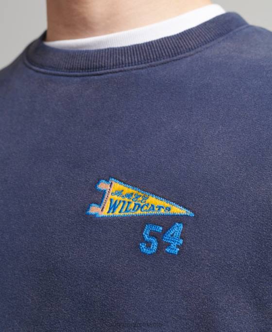 Superdry hanorac vintage colegial pentru echipaj îmbrăcăminte marina bărbați JX0Z5039