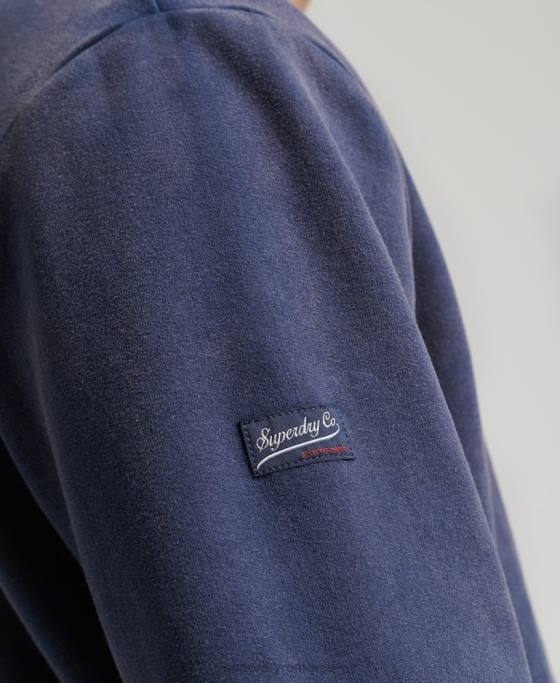 Superdry hanorac vintage colegial pentru echipaj îmbrăcăminte marina bărbați JX0Z5039