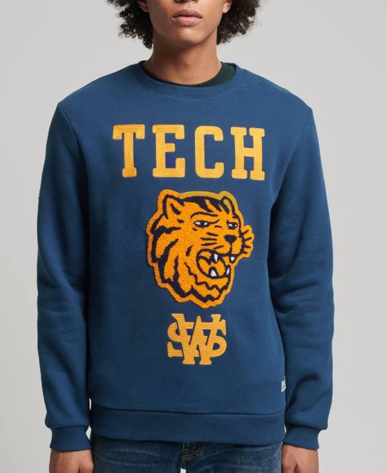 Superdry hanorac vintage colegial pentru echipaj îmbrăcăminte marina bărbați JX0Z765