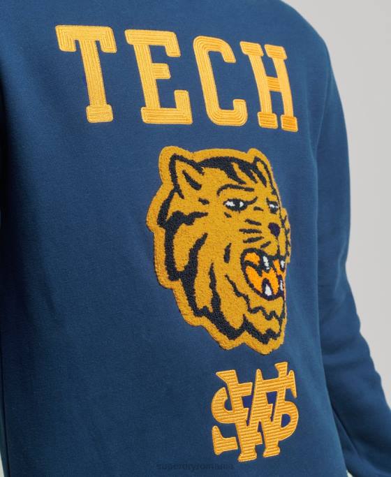 Superdry hanorac vintage colegial pentru echipaj îmbrăcăminte marina bărbați JX0Z765