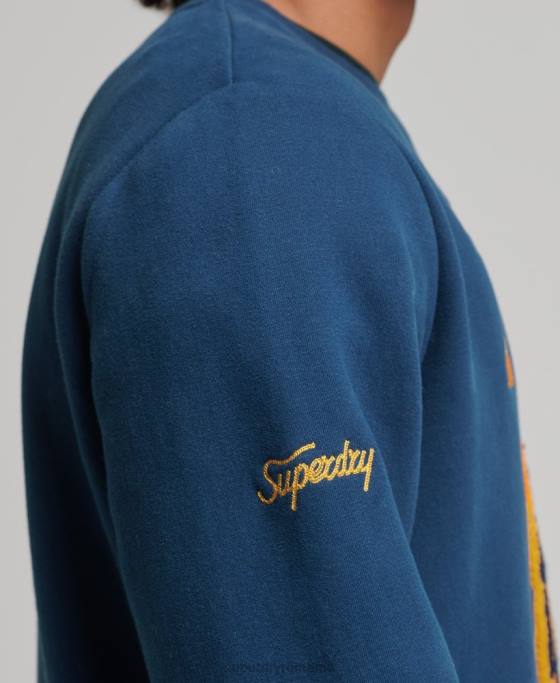 Superdry hanorac vintage colegial pentru echipaj îmbrăcăminte marina bărbați JX0Z765