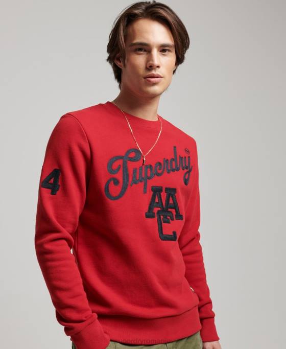 Superdry hanorac vintage colegial pentru echipaj îmbrăcăminte roșu bărbați JX0Z549