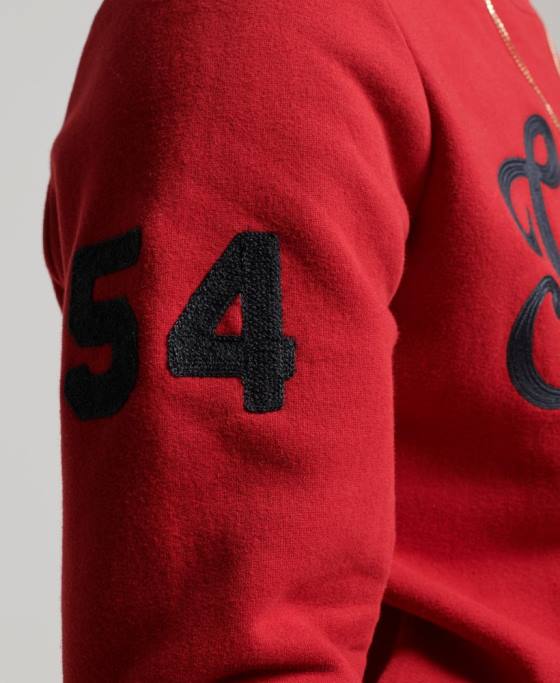 Superdry hanorac vintage colegial pentru echipaj îmbrăcăminte roșu bărbați JX0Z549