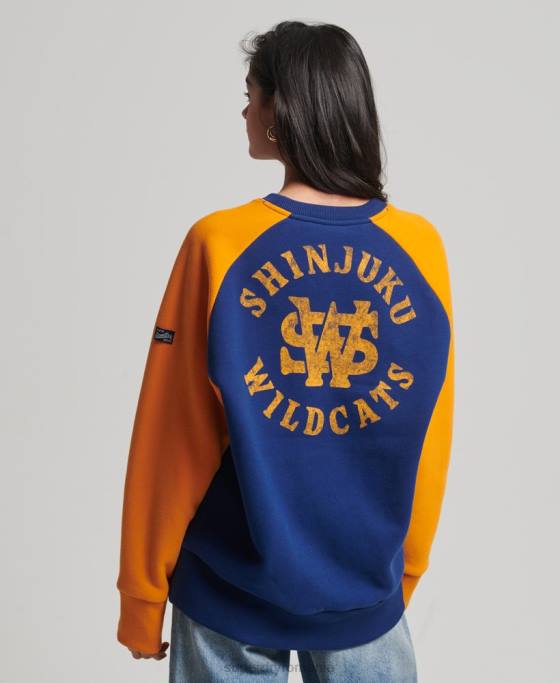 Superdry hanorac vintage colegial raglan crew îmbrăcăminte marina femei JX0Z5760