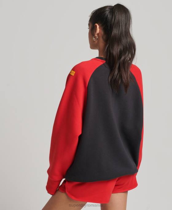 Superdry hanorac vintage colegial raglan crew îmbrăcăminte negru femei JX0Z3375