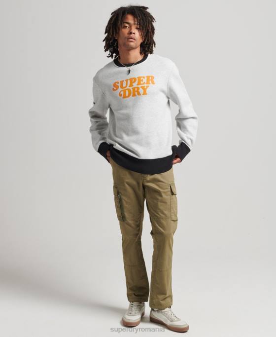 Superdry hanorac vintage cooper clasic crew îmbrăcăminte gri deschis bărbați JX0Z5027
