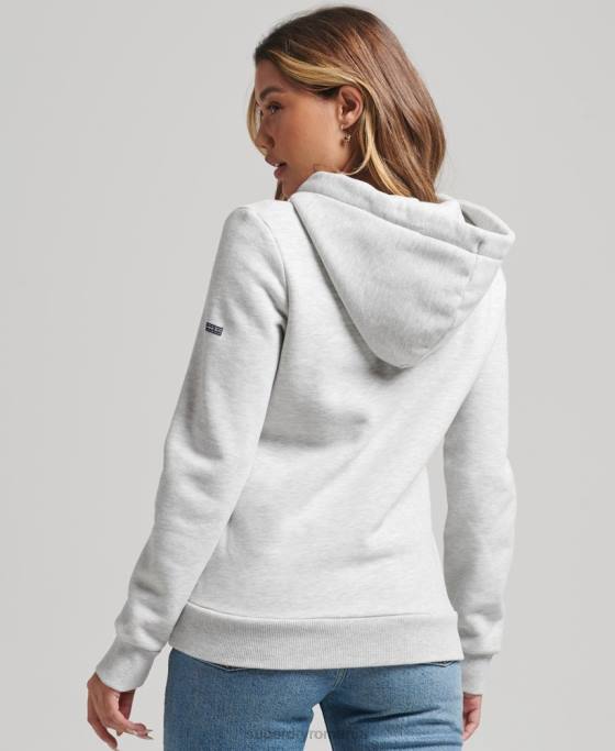 Superdry hanorac vintage cooper nostalgia îmbrăcăminte gri deschis femei JX0Z5770
