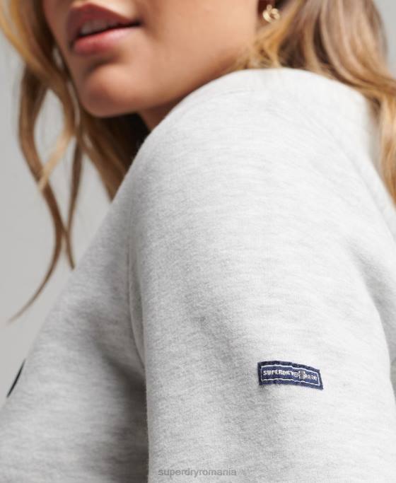 Superdry hanorac vintage cooper nostalgia îmbrăcăminte gri deschis femei JX0Z5770