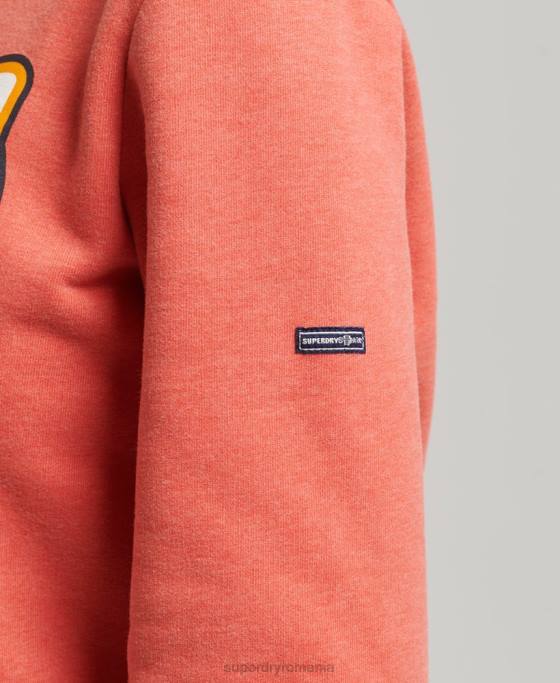 Superdry hanorac vintage cooper nostalgia îmbrăcăminte portocale femei JX0Z6116
