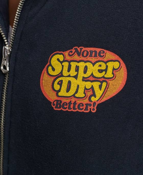 Superdry hanorac vintage cooper nostalgic cu fermoar îmbrăcăminte marina femei JX0Z5936
