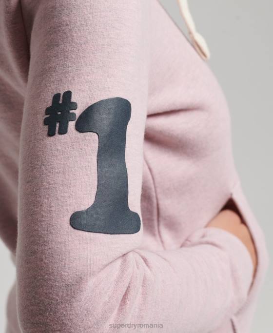 Superdry hanorac vintage cooper nostalgic cu fermoar îmbrăcăminte roz femei JX0Z3298