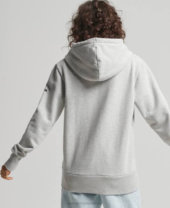 Superdry hanorac vintage crossing lines îmbrăcăminte gri deschis femei JX0Z6063