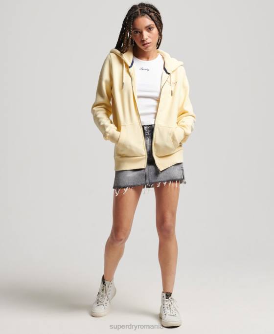 Superdry hanorac vintage cu fermoar curcubeu îmbrăcăminte galben femei JX0Z2208