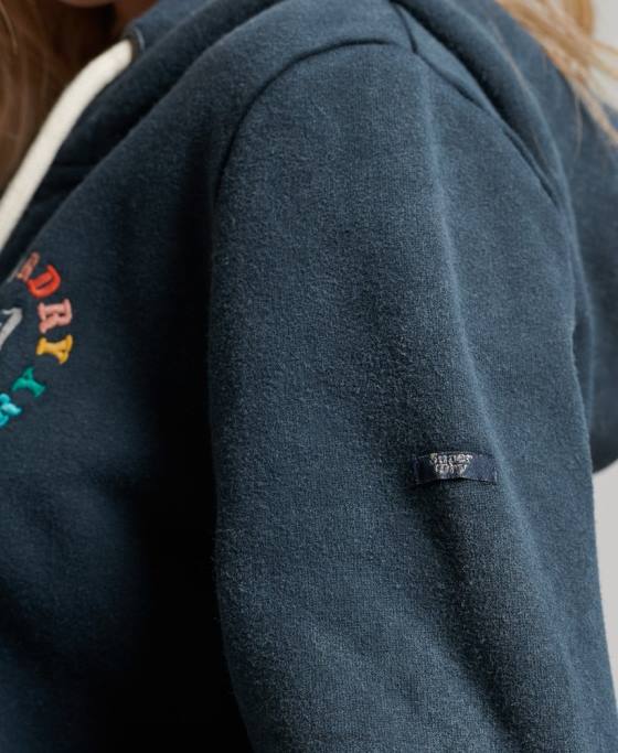 Superdry hanorac vintage cu fermoar curcubeu îmbrăcăminte marina femei JX0Z2192