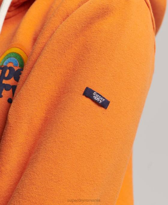 Superdry hanorac vintage cu fermoar curcubeu îmbrăcăminte portocale femei JX0Z2288