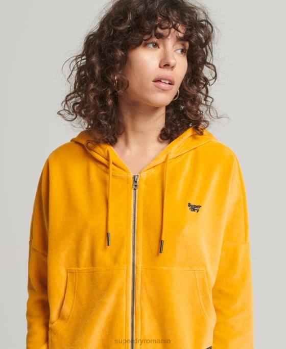 Superdry hanorac vintage cu fermoar îmbrăcăminte aur femei JX0Z3439