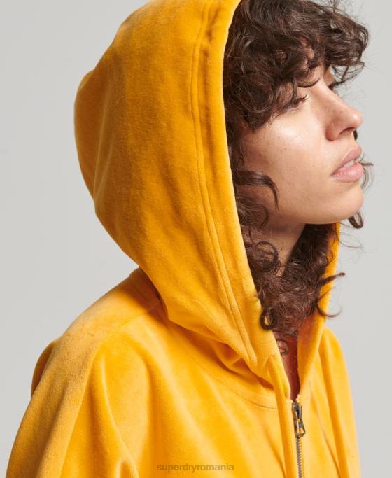 Superdry hanorac vintage cu fermoar îmbrăcăminte aur femei JX0Z3439