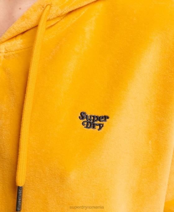 Superdry hanorac vintage cu fermoar îmbrăcăminte aur femei JX0Z3439