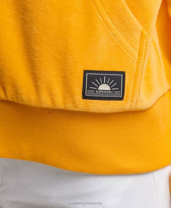 Superdry hanorac vintage cu fermoar îmbrăcăminte aur femei JX0Z3439