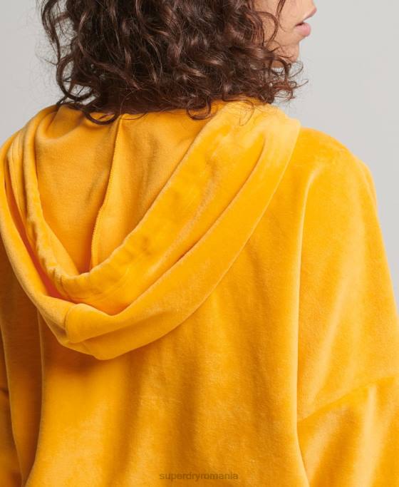 Superdry hanorac vintage cu fermoar îmbrăcăminte aur femei JX0Z3439