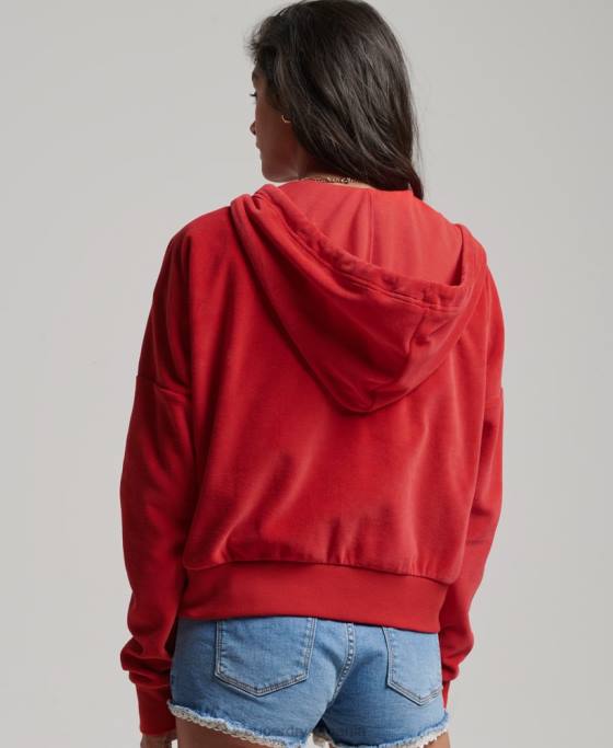 Superdry hanorac vintage cu fermoar îmbrăcăminte roșu femei JX0Z6010
